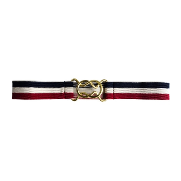 Rare Chloé SS 2010 Elastic Stripe Belt — Brass Knot Buckle / Phoebe Philo Era main image 5